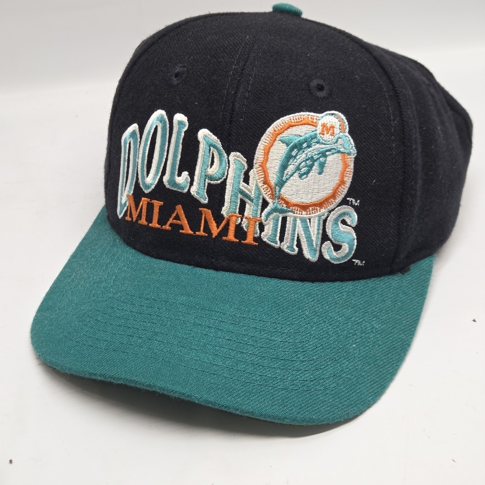 Vintage‎ Apex One Miami Dolphins NFL Logo SnapBack Hat Green And Black